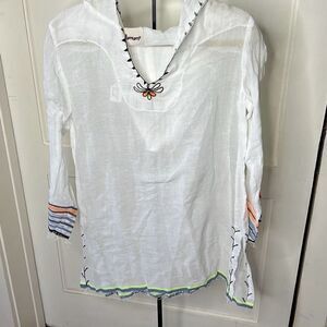 Lemlem Zara Gauze Hoodie Kaftan Cover up Size Small NWOT